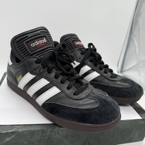 Adidas Samba Indoor Soccer Shoes Men's Size 6.5  Black Classic Gum Sole